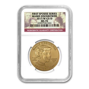 2015 $10 Mamie Eisenhower First Spouse MS70