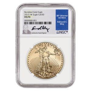 2015 1oz Gold American Eagle Burnished MS70 Coin