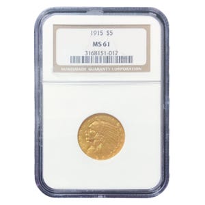 1915 $5 Indian Gold Half Eagle NGC MS-61