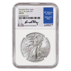 2017 1 oz Silver American Eagle Burnished MS70 Coin