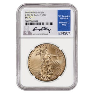 2017 1 oz Gold American Eagle Burnished MS70 coin