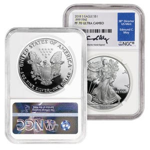 2018 S Silver American Eagle PF70 Coin