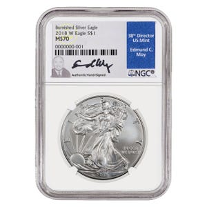 2018 1 oz Silver American Eagle Burnished MS70 Coin