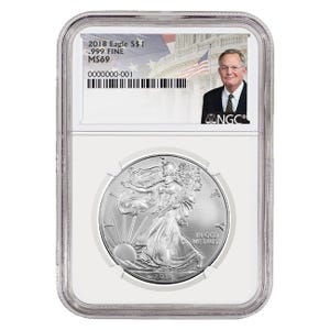 2018 $1 Silver American Eagle MS69 NGC