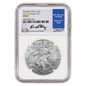 2019 1 oz Silver American Eagle Burnished MS70 Coin
