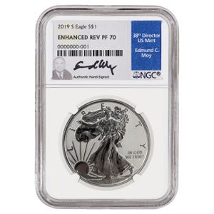 2019-S Silver American Eagle Enhanced Reverse Proof 70 Coin