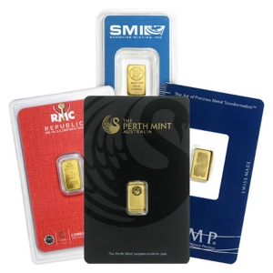 1 gram 24 Karat Gold Bar (Hallmark Varies)