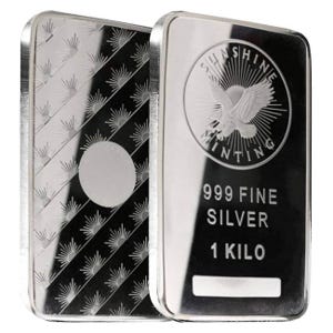 1 Kilo Silver Sunshine Mint Bar