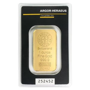 1oz Gold Bar Argor-Heraeus