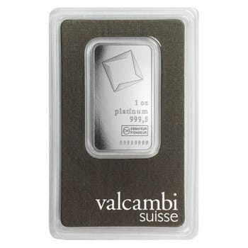 1 oz Platinum Valcambi Bar