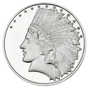 1 oz Silver $10 Indian Replica Round