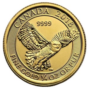 2018 ¼ oz Canadian Gold Snow Owl Coin