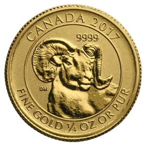 2017 1/4 Canadian Gold Big Horn Sheep Coin