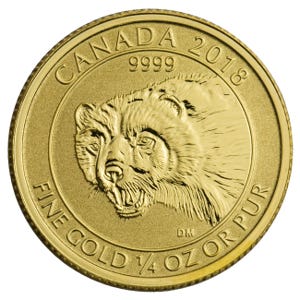 2018 1/4oz Canadian Gold Wolverine Coin