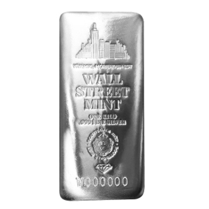 1 kilo Wall Street Mint silver cast bar