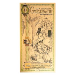 1 New Hampshire Goldback Aurum Gold Foil Note