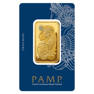 PAMP Suisse 1 ounce 24 Karat Gold Bar Assay Obverse