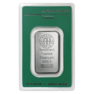 1 oz Platinum Heraeus Bar