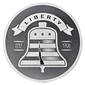 1oz Asahi Liberty Bell Silver Round Reverse