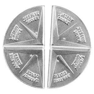 1oz Silver Double Divisible Hand Breakable Round