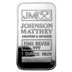 1 oz Silver Johnson Matthey Bar