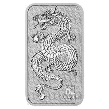 Australia 1oz Silver Lunar Year of the Dragon Bar Reverse