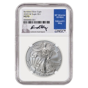 2020 1 oz Silver American Eagle Burnished MS70 coin