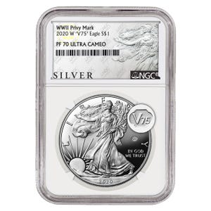 2020 Silver American Eagle WWII Anniversary Proof 70 Coin