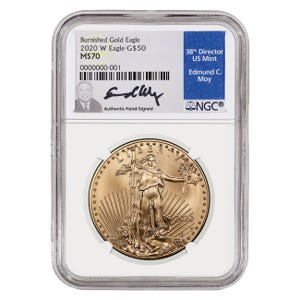 2020 1oz Gold American Eagle Burnished MS70 Coin