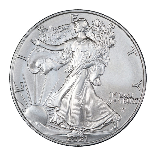 2021 1 oz Silver American Eagle Burnished MS70 Coin