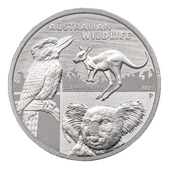 2021 2oz Silver Australian Wildlife Coin Reverse