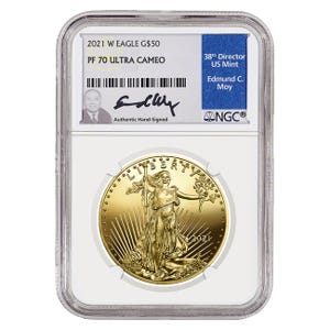 2021 $50 1 oz Gold American Eagle Type 1 Proof 70 Coin