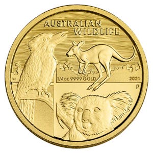 2021 1/4oz Australian Gold Wildlife Coin Reverse