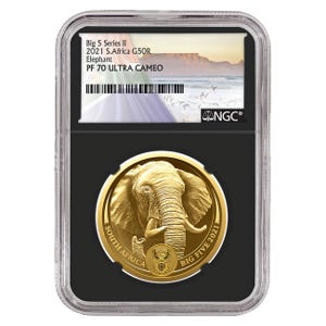 2021 1oz Gold Big 5 Elephant Series 2 NGC PF70