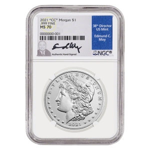 2021 Silver Morgan Dollar with CC Privy Mark MS70 Coin