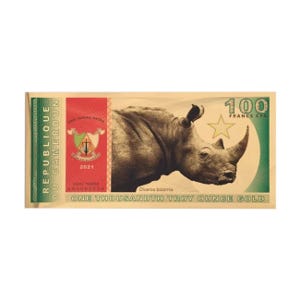 2021 Republic of Cameroon 1/1000 oz Gold Rhino Note