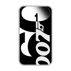 2022 1oz Silver 60 Years of Bond Colored Rectangular Proof Coin