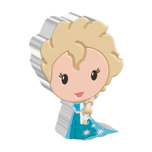 2022 1oz Silver Chibi Elsa Shaped Proof Coloured Coin