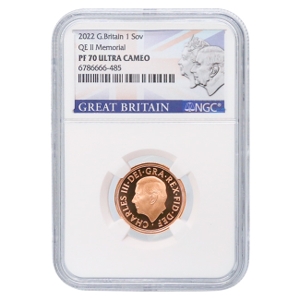 2022 Gold Sovereign Queen Elizabeth II Memorial PF70