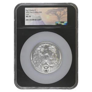 2022 5oz Silver Big 5 Lion Series 2 NGC MS70