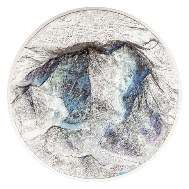 2023 Kilo Silver Mount Everest First Ascent Ultra High Relief Proof Coin