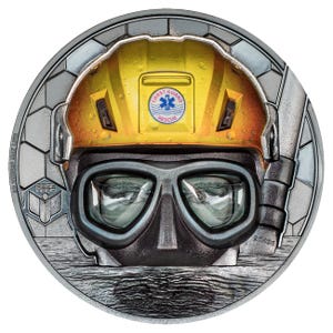 2023 3oz Silver Real Heroes Coast Guard Black Proof Coin