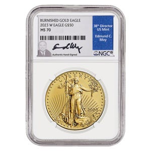 2023 1 oz Gold American Eagle Burnished MS70 Coin