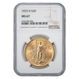 1923-D $20 Saint Gaudens NGC MS67