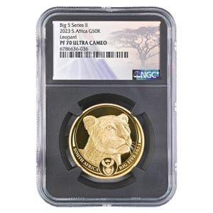 2023 1oz Gold Big 5 Leopard Series 2 PF70 Coin
