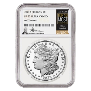 2023 $1 Morgan Silver Dollar Proof 70 Coin - Miles Standish
