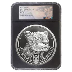 2023 1 Kilo Silver Big 5 Leopard Series 2 MS70 Coin