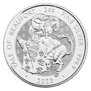 2023 2 oz Silver Tudor Beasts Yale of Beaufort Coin