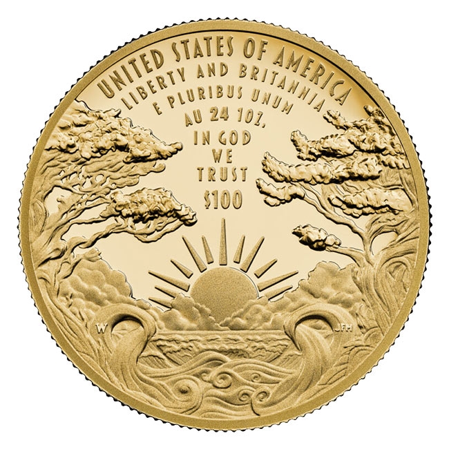 2024 1oz Gold Liberty Britannia PF70