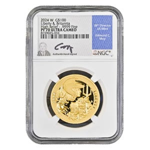 2024 1oz Gold Liberty Britannia PF70
